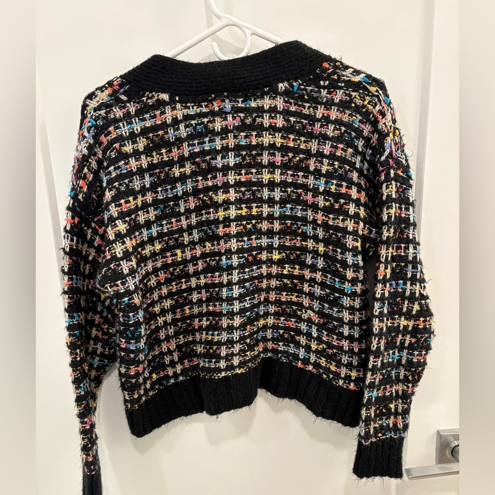 AQUA Chanel Style Tweed Knit Cardigan Size Small - Picture 8 of 12